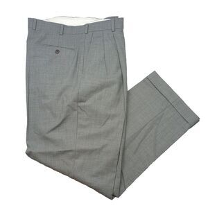 Brooks Brothers Pants Mens 38x31 Gray Wool Pleated Stretch Dress Slacks Trousers